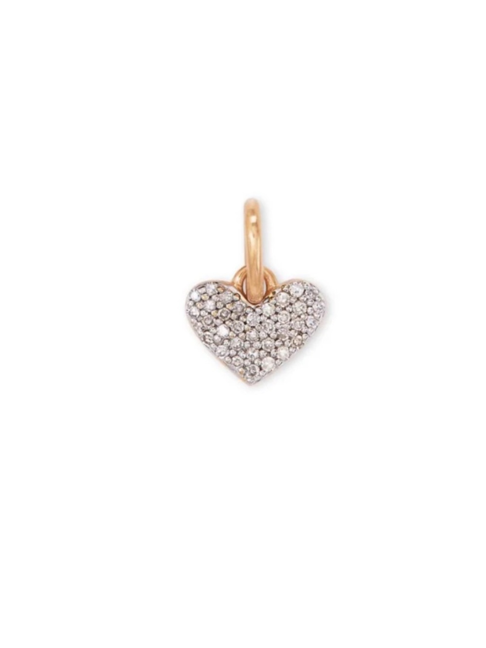 Kendra Scott Ari Heart Pave 18k Rose Gold Charm White Diamond NWT New in Pouch